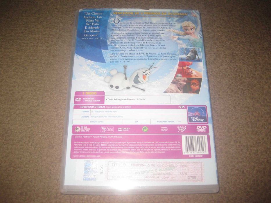 DVD "Frozen: O Reino do Gelo"