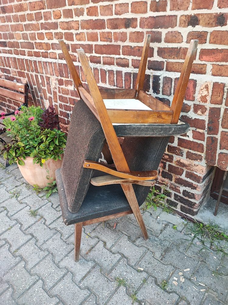 Fotel tapicerowany Puchała 300-123 PRL retro design lisek chierowski H