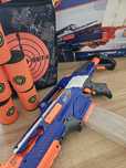 NERF Rapidstrike CS-18 * zestaw z tarczą i puszkami* strzela na 20m