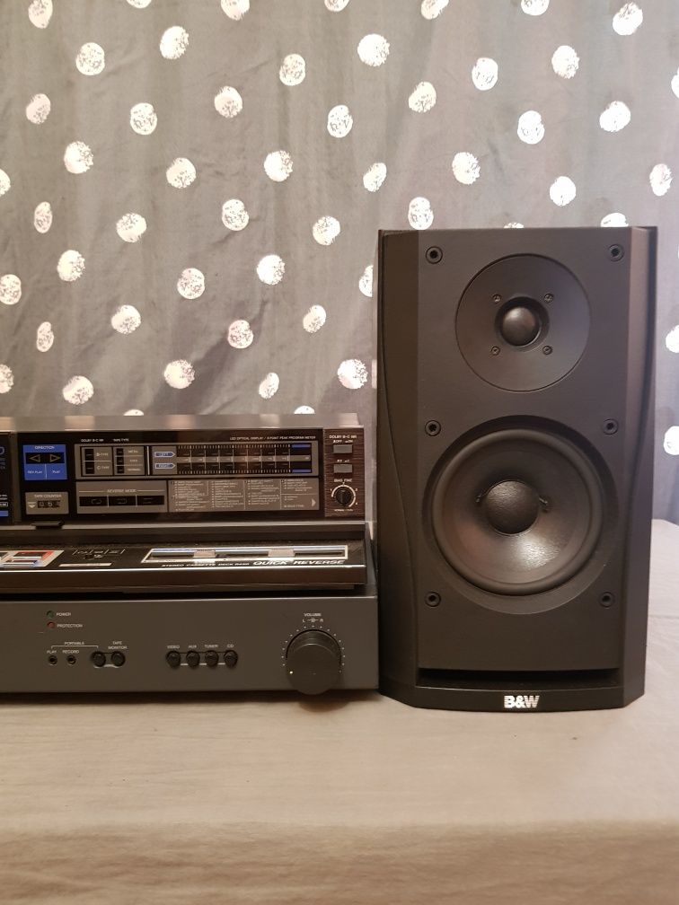 Wzmacniacz NAD Magnetofon Aiwa kolumny B&W