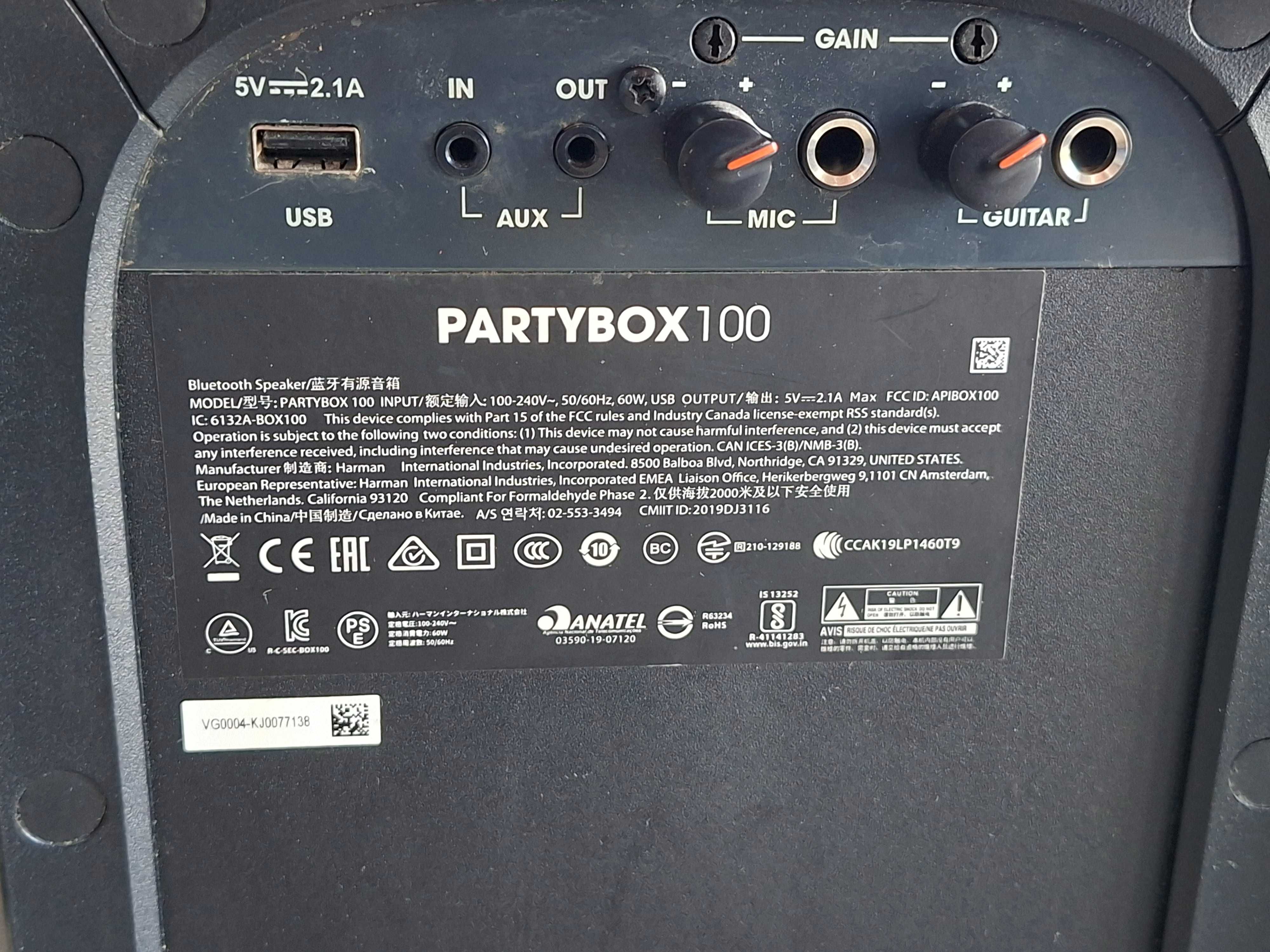 Głośnik bluetooth JBL Partybox 100 LED przenośny MEGA BASS akumulator