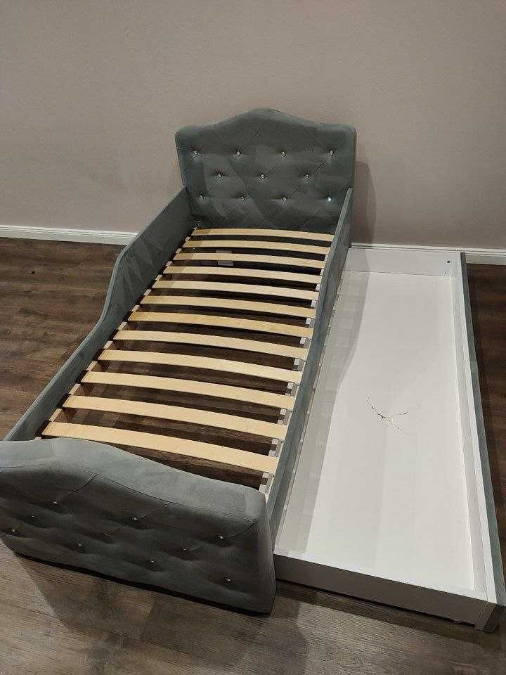 łóżko dla dziewczynki szare 160x80 cm