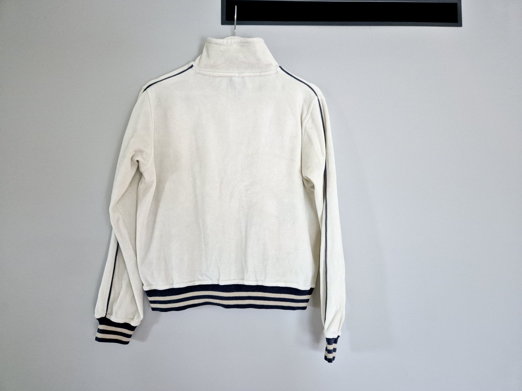 Kremowa bluza L 40 bluzka na zamek dres sportowa
