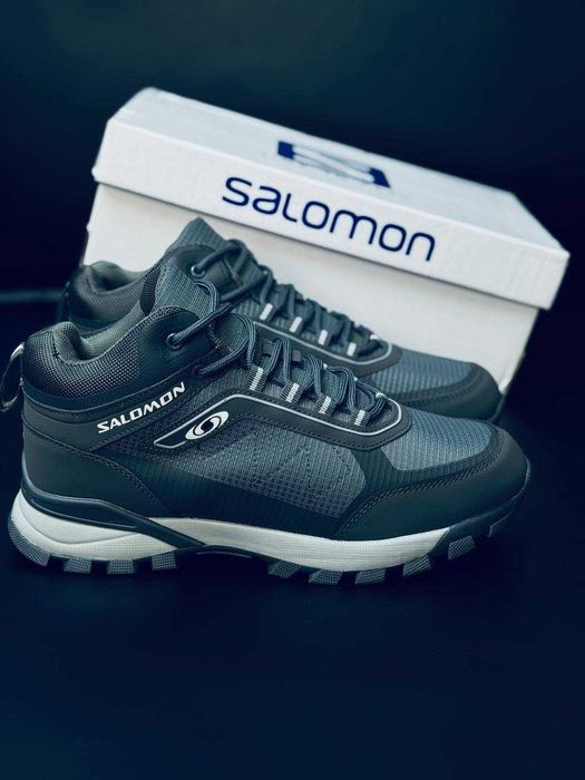 Мужские зимние ботинки на меху саломон супер теплые кроссовки саламон