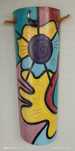 Telha decorativa pintada á mão com suporte para velas  , etc...