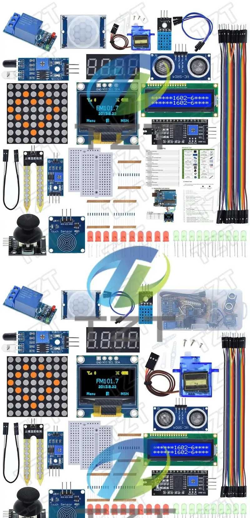 Zestaw CZUJNIKÓW kompatybilnych z Arduino plus mikrokontroler R3