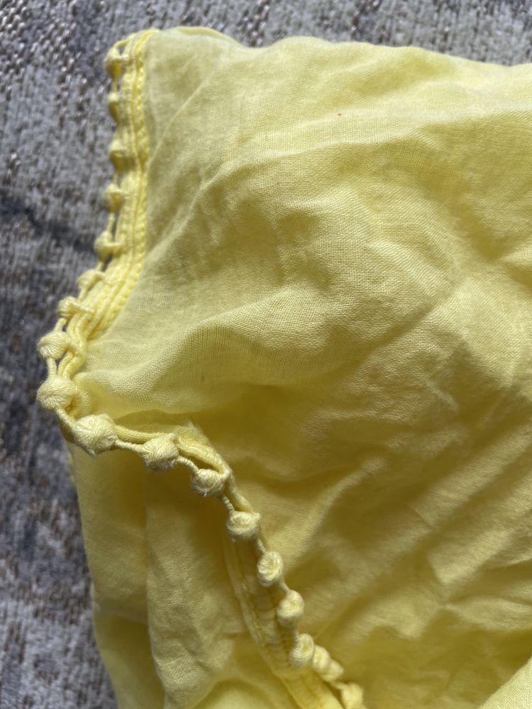 Solar chusta z cienkiej bawełny 100% żółta kanarkowa