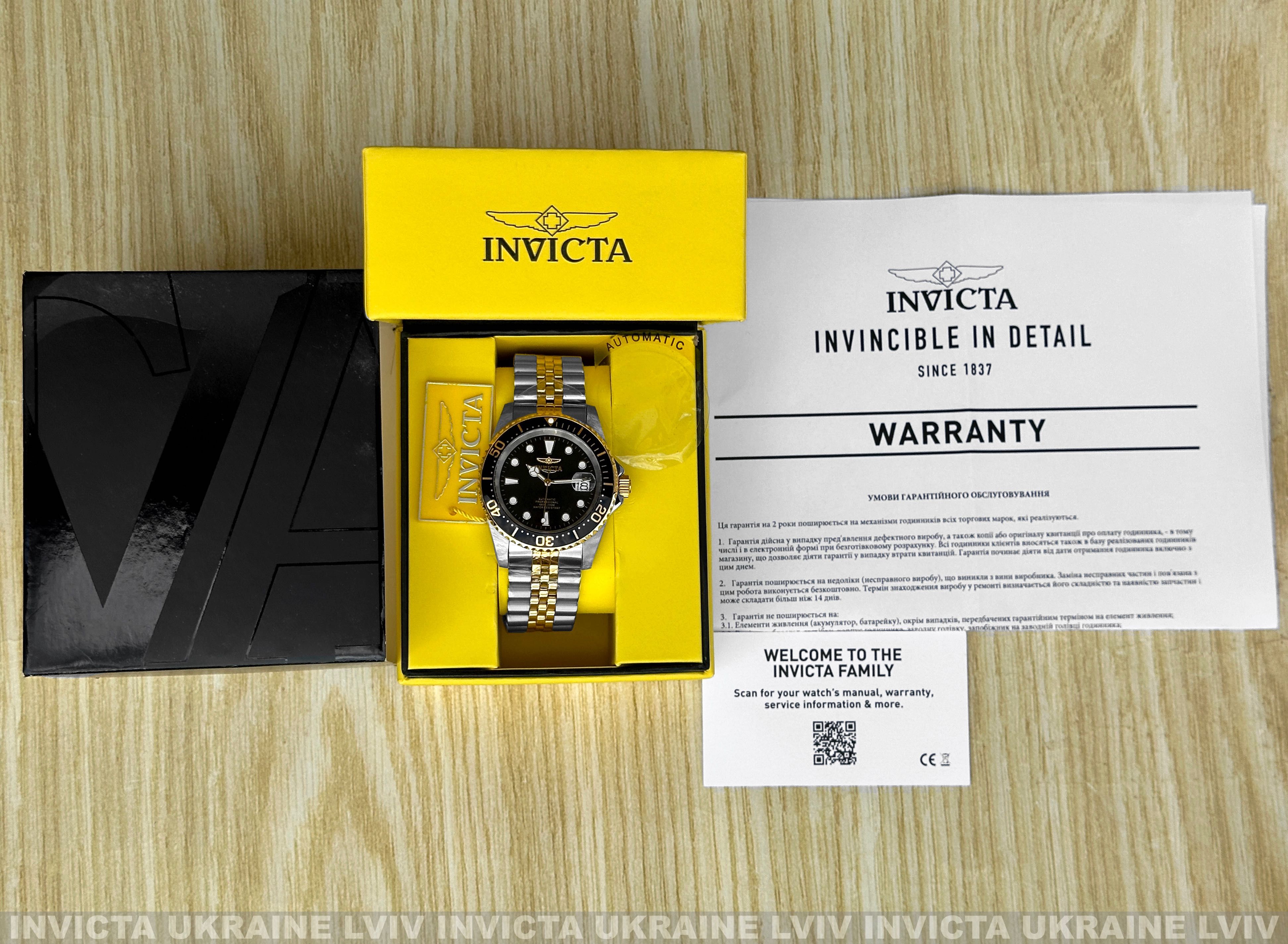 Часы Invicta 30094 Pro Diver 42 мм. Automatic Gold Black 200 MT