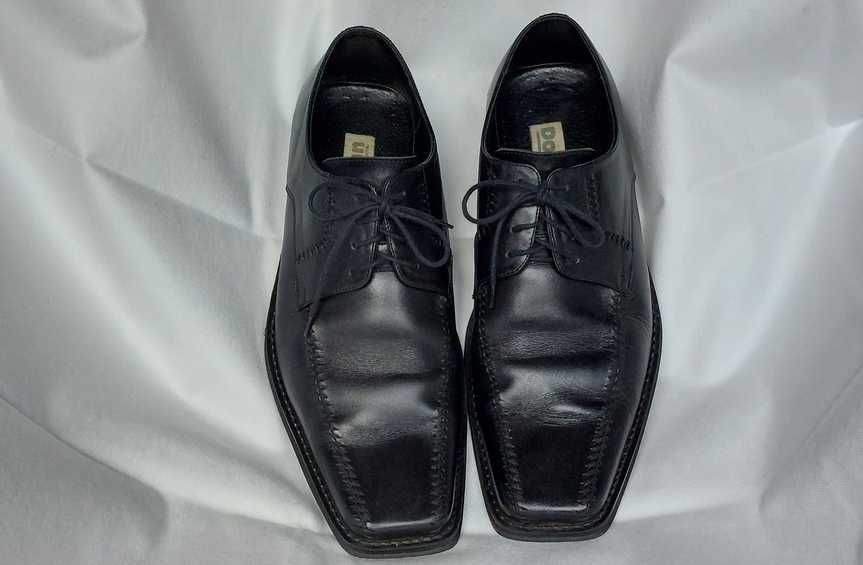 Buty męskie Dorian skórzane 43 czarne eleganckie garniturowe
