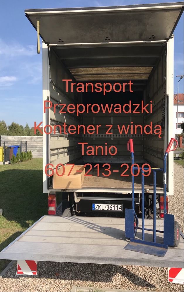 Transport bagażówka Kołobrzeg auto z windą