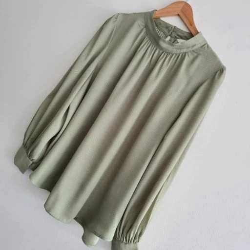 Miętowa zielona elegancka bluzka XL H&M 46 plus size luźna
