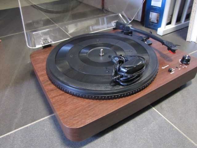 Gramofon retro Auna TT-Classic Light brązowy drewno winyl