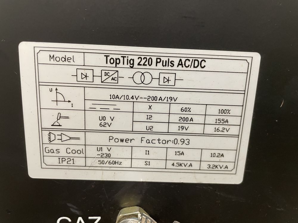 Tig AC DC magnum przyłubica esab warior wózek