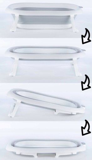 БЕЗ ПЕРЕДОПЛАТ! Дитяча складна ванночка з термометром та подушкою