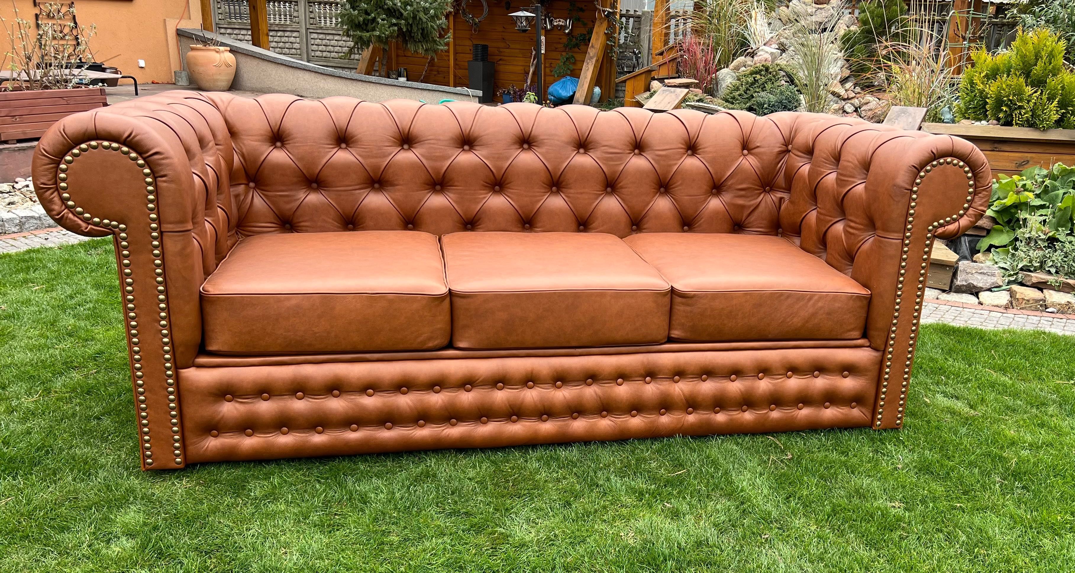 Sofa Chesterfield SKÓRA NATURALNA