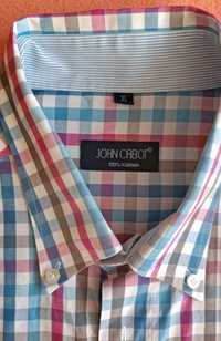 Koszula w kratkę niebiesko- różowo - szarą JOHN CABOT roz.XL