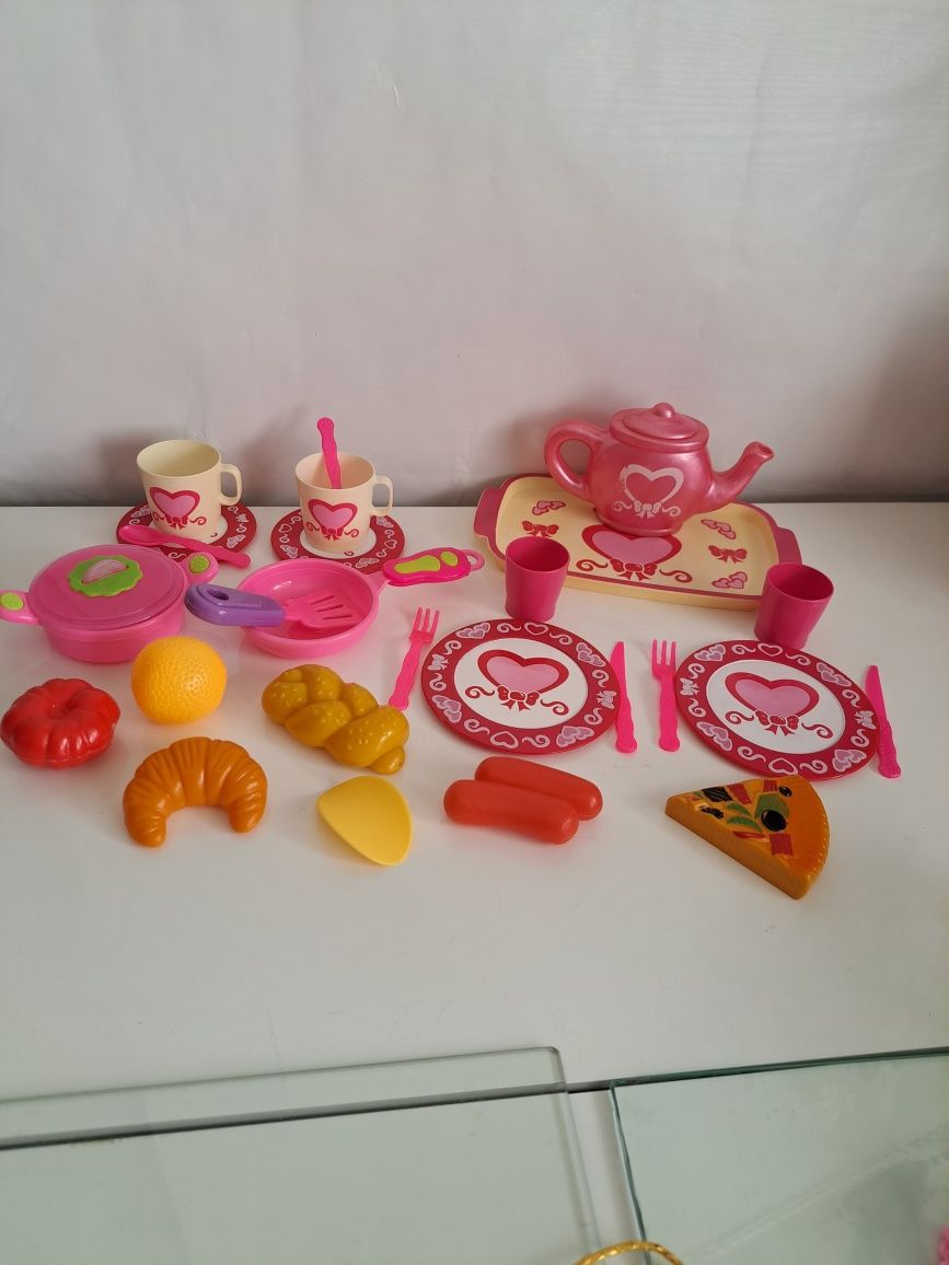Conjunto Brinquedo Cozinha Rosa, 26 peças