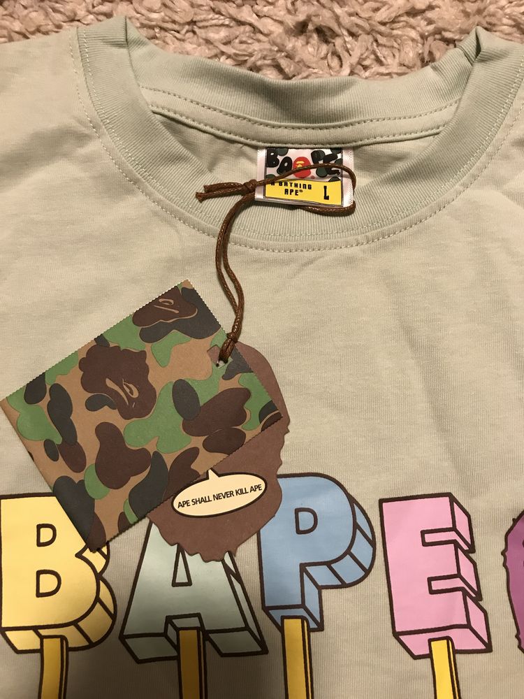 Топовая Футболка Бейп с большим лого | Bape A Bathing Ape Shark Camo