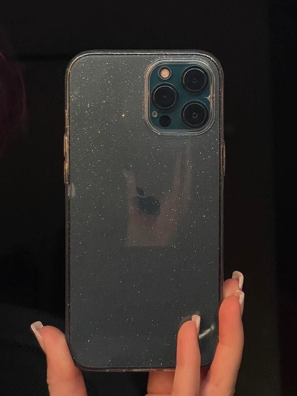 Etui iPhone 12 pro max przeźroczyste z brokat błysk [raz założone]