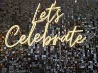 Ledon napis Let’s Celebrate Happy Birthday dekoracje urodziny
