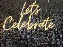 Ledon napis Let’s Celebrate Happy Birthday dekoracje urodziny