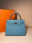 Torebka Hermes Kelly sellier K25 kolor Celeste skóra Epsom