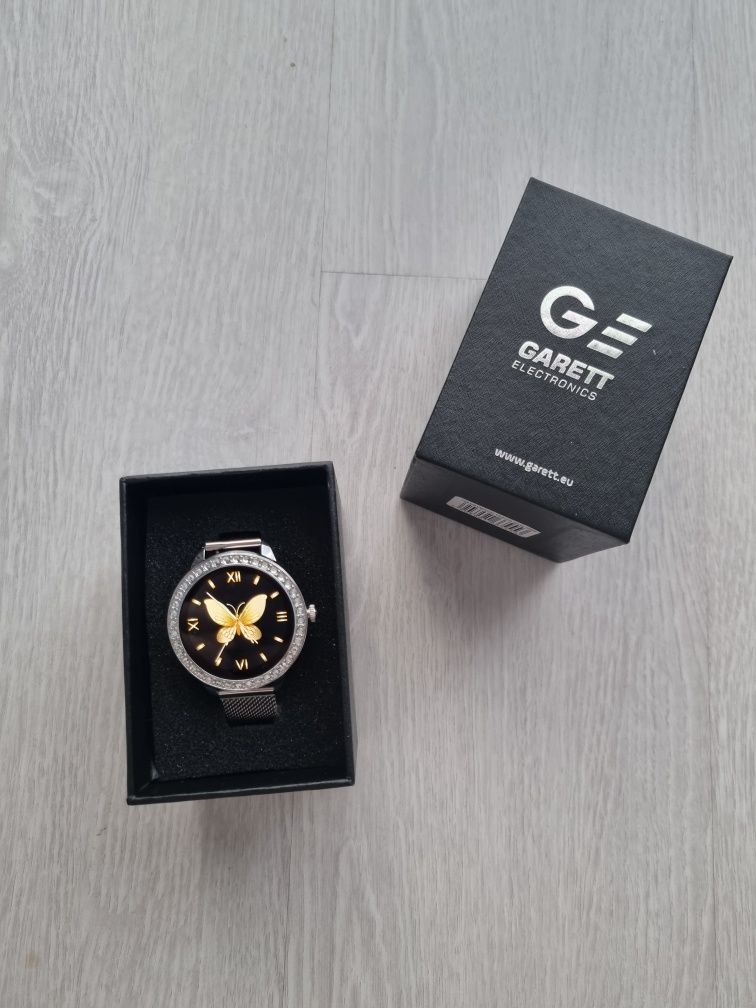 Zegarek damski Smartwatch srebrny z cyrkoniami Garett