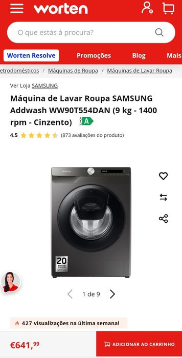 Máquina lavar Roupa Samsung