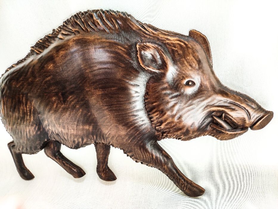 Dzik.Obraz..Prezent dla myśliwego.Rzeźba myśliwska .