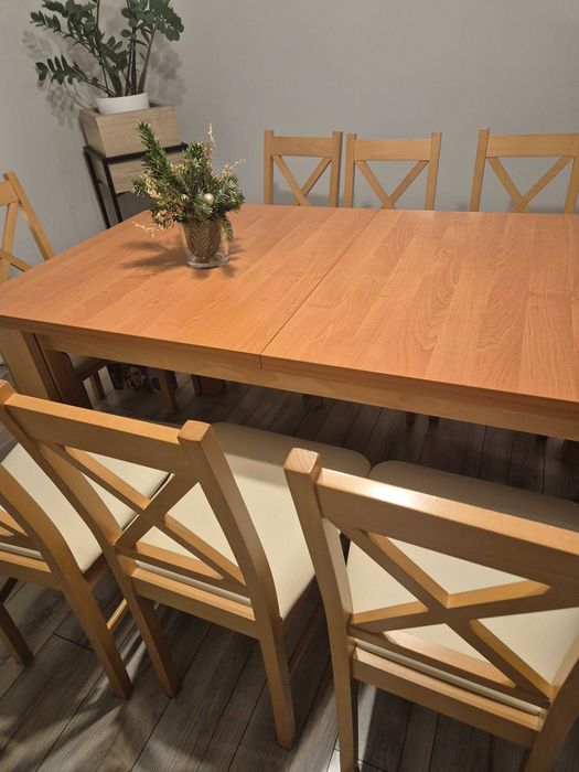 Stół rozkładany i krzesła zestaw do jadalni