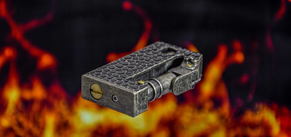 Zapalniczka Płomieniowa Benzynowa Vintage Retro Metalowa Starodawna