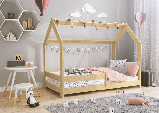 Meble Magnat Łóżeczko domek d5 drewniane sosnowe 80x160