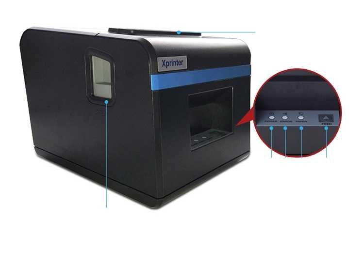 Принтер чеків з авто обрізом 80 мм Xprinter XP-А160ІІ USB/Lan Poster