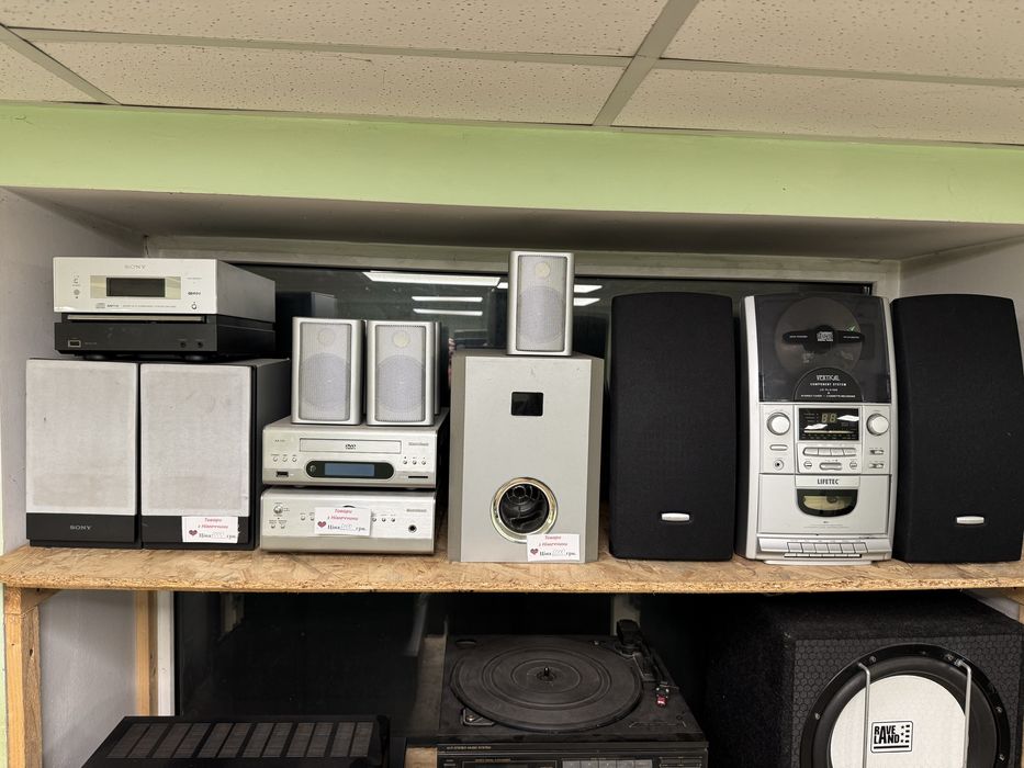 Музичні центри колонки підсилювачі Sony Karcher Bose Magnat Philips