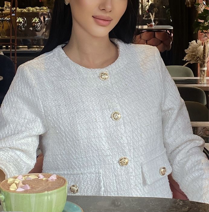 Жакет твідовий Chanel кардиган жіночий жакет old money пиджак твид