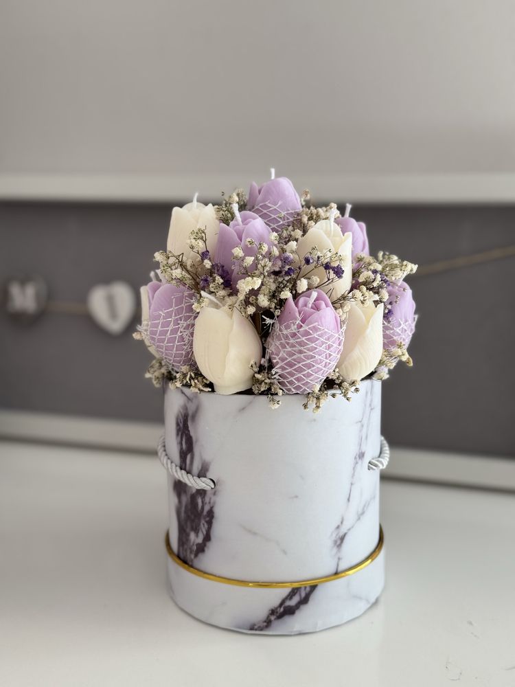 Luksusowy bukiet z świec sojowych / Candle Flower Box