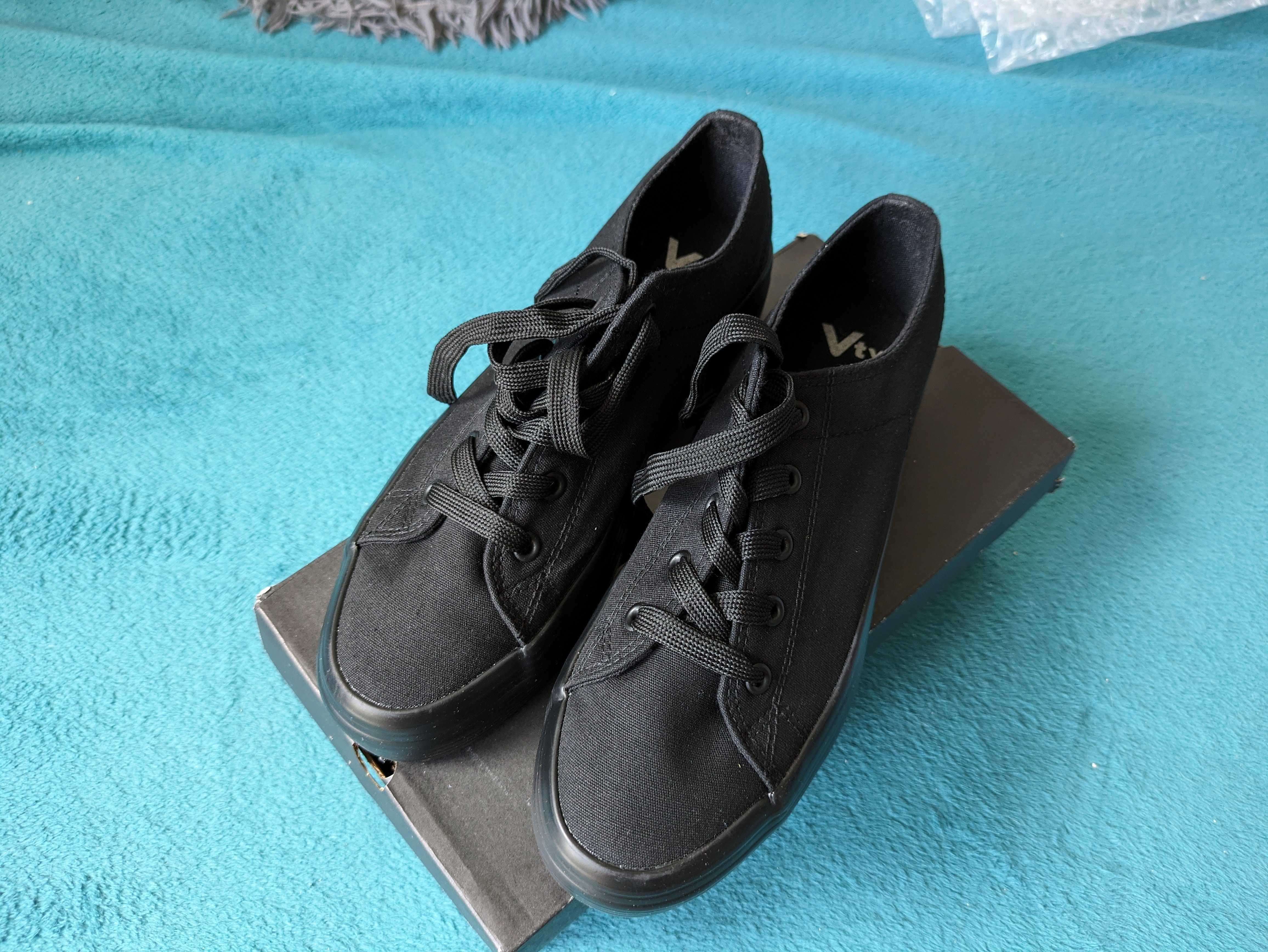 Buty damskie trampki czarne Vty rozmiar 40 - raz noszone