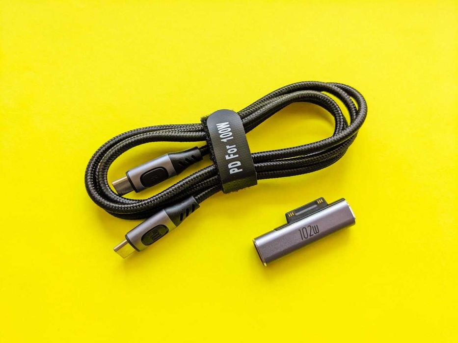 Адаптер 102w type-c кабель зарядки microsoft 3, 4 surface 5 pro 6, 7