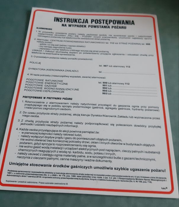 2  Instrukcje PPOŻ - Instrukcja postępowania w przypadku powstania po