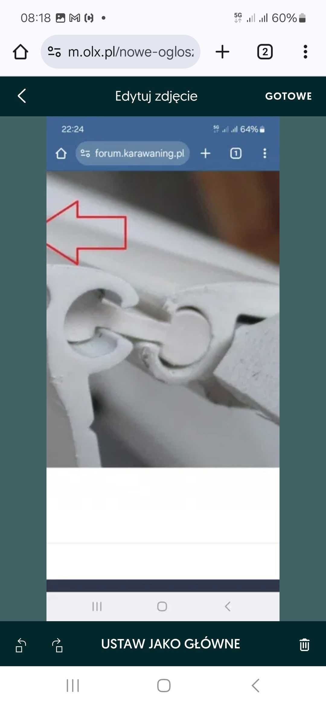 Uszczelkozawias uszczelka do bakisty przyczepa kempingowej Hobby.