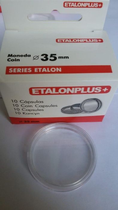 Капсулы для монет - ETALONPLUS (Испания-УКРАИНА)- 35мм! Упаковка 10 шт