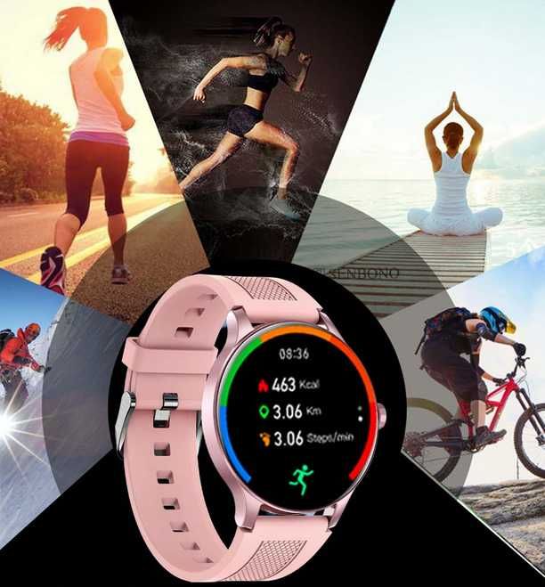 Smartwatch sportowy damski różowy NY20
