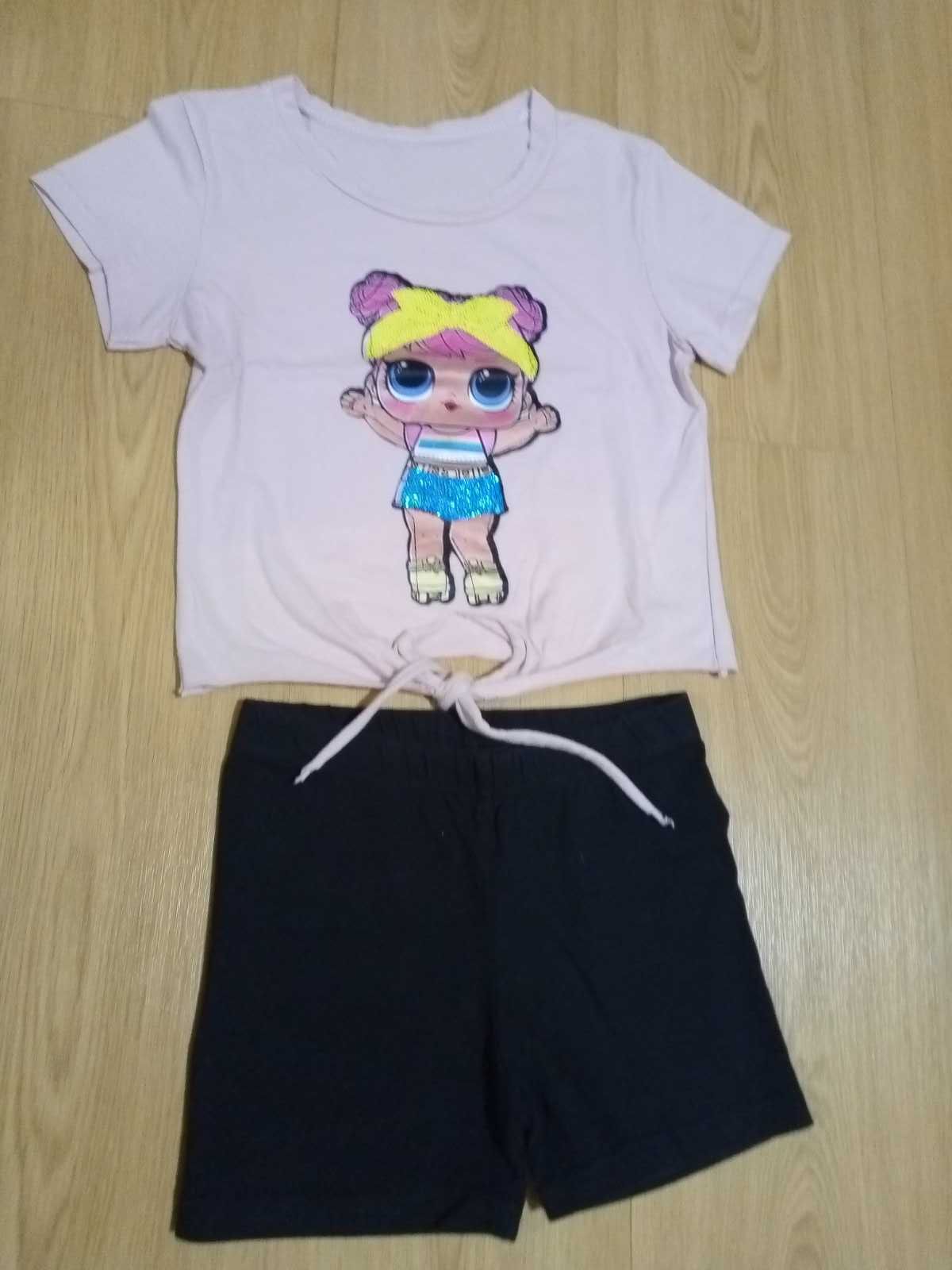 Conjunto menina 8 anos T-shirt c/nó + calção