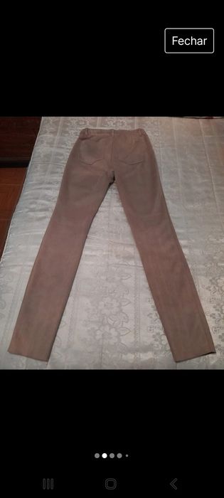 Calças/ Leggins beges tamanho 34 XS Kiabi