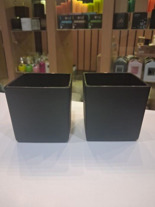 Szkło do zalewania świec kwadratowe czarny mat szklanka do świec