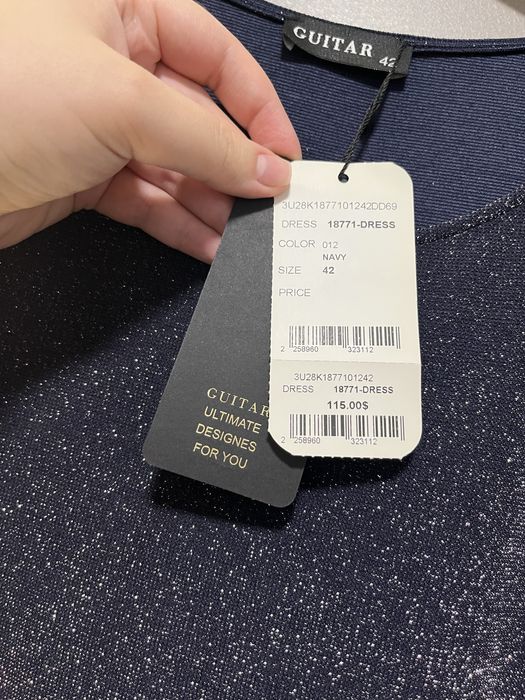 Синя сукня з блискітками та мереживом нова, guitar 42 L з бірками