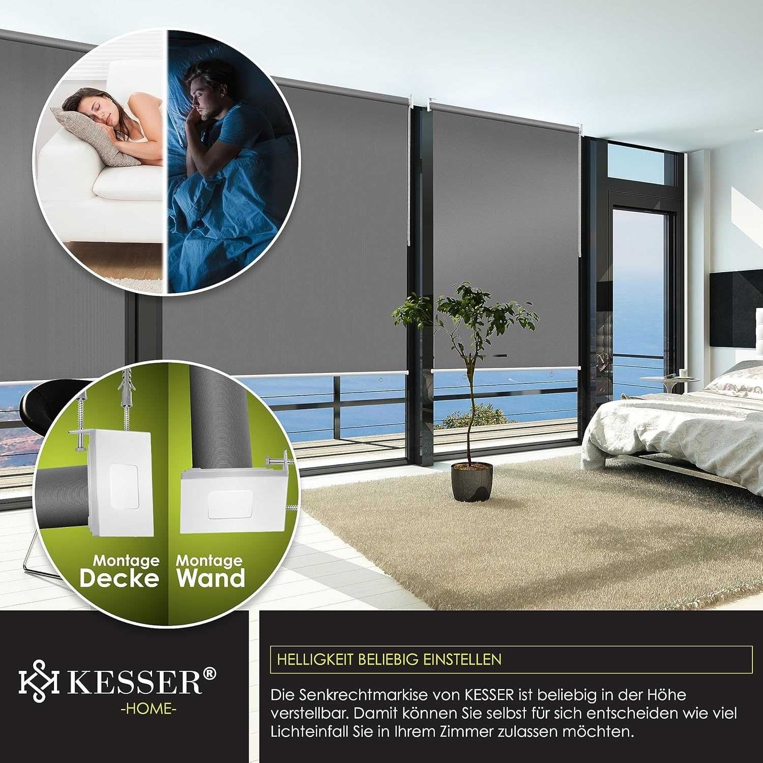 Nowa markiza balkonowa / ochrona KESSER / 160x240 / roleta !4606!