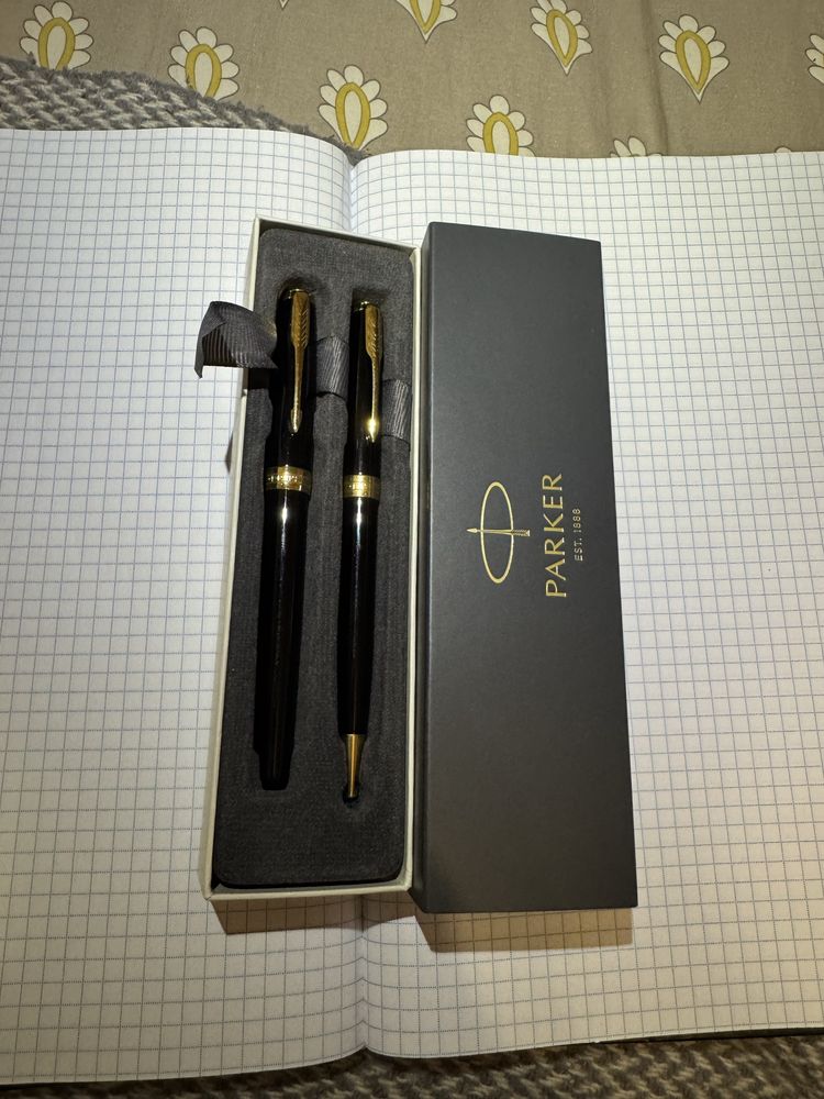 Набір ручок Parker SONNET Black Lacquer GT FP+BP