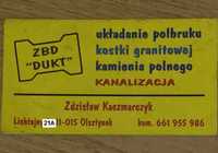 ukladanie kostki brukowej/kanalizacja