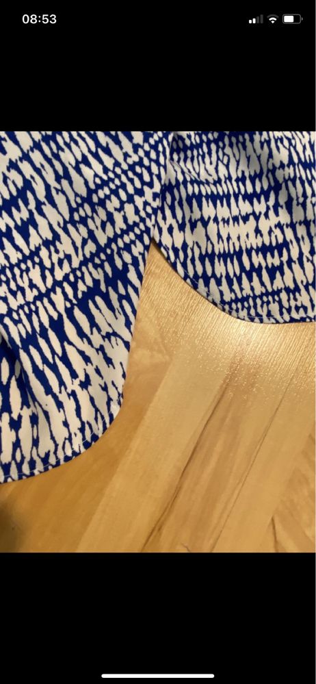 H&M damskie szorty XL krótkie przewiewne biało niebieskie plaża